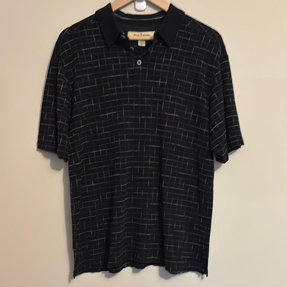 Tommy Bahama Black Polo Shirt Casual Elegance L Large